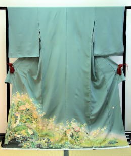 正絹最新柄、正絹京加賀色留袖、グリーン|irt-003|色留袖レンタル大阪