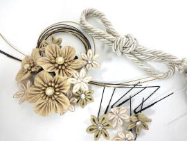 Akiさんの新作つまみ髪飾り|振袖レンタル・髪飾り|大阪都島、日産呉服・和田甚