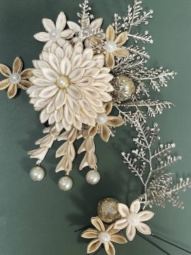 Akiさんの新作つまみ髪飾り|振袖レンタル・髪飾り|大阪都島、日産呉服・和田甚