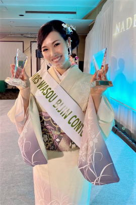 百花さん、ミセス着物美人コンテストで、フォトジェニック賞受賞！