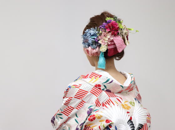 つまみ髪飾り作家：Akiさんの婚礼用新作・Aki-2035:婚礼用にオーダー制作した作品です。大阪、日産呉服・和田甚