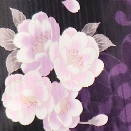 紫総柄白花小袖|H-001|袴レンタル|大阪。地下鉄都島駅徒歩1分