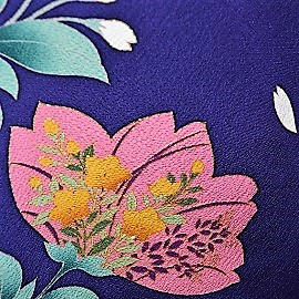 紫地黄色ピンク花柄小袖|H-023|袴レンタル|H-20|大阪。地下鉄都島駅徒歩1分
