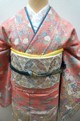 正絹ピンク小紋訪問着【TR=3205】|訪問着レンタル|大阪都島、日産呉服・和田甚