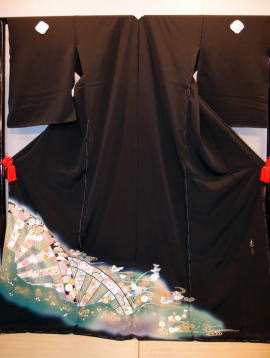 正絹2代目松井青々黒留袖|tr-002|留袖レンタル大阪・日産呉服