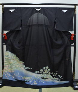 正絹絽（夏用）、内と良黒留袖|rtr-001|レンタル大阪