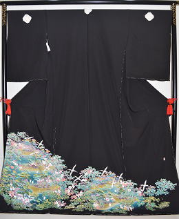 正絹手描き加賀友禅黒留袖|tr-006|留袖レンタル大阪