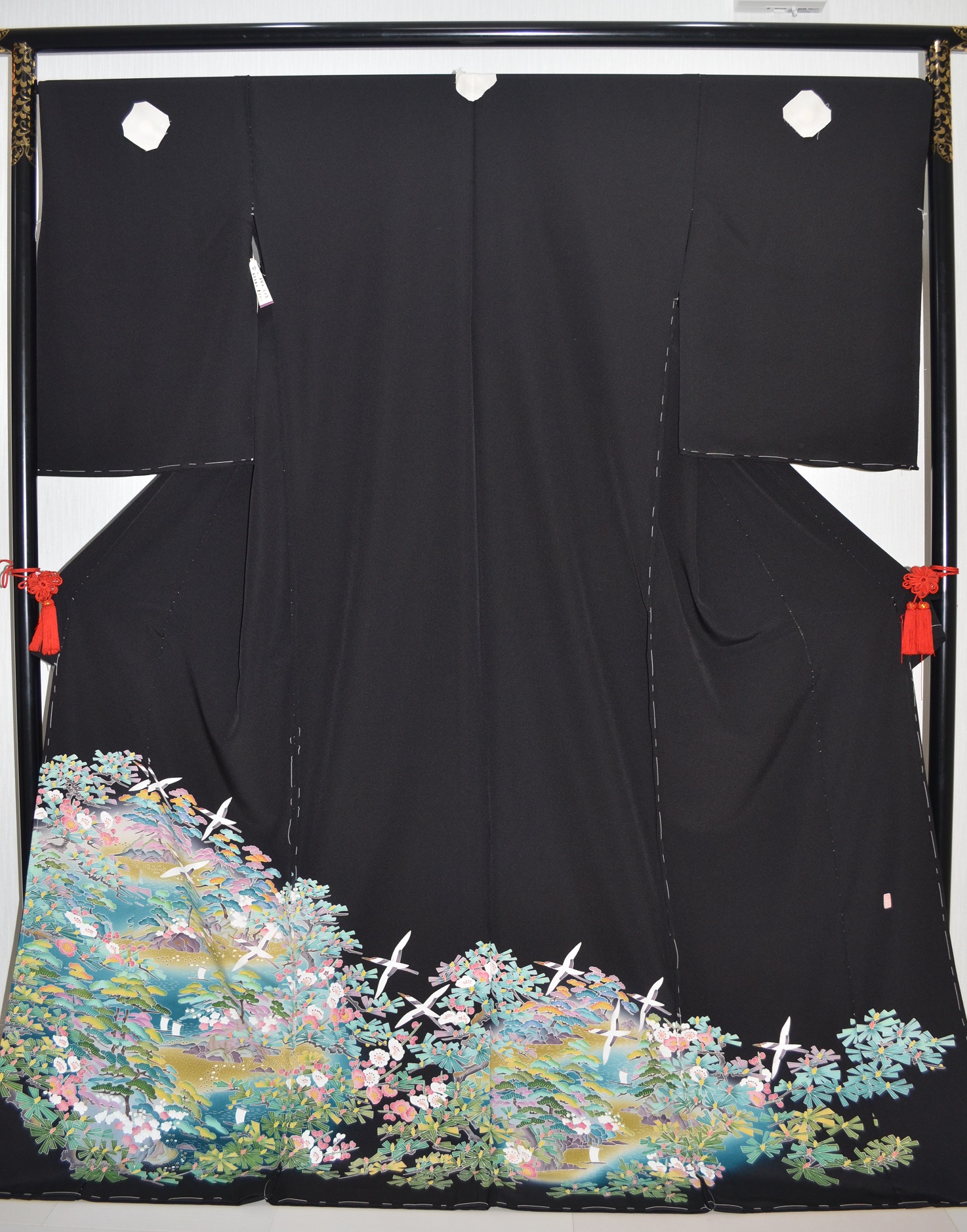 正絹高級加賀友禅黒留袖【TR-210】高級呉服販売・着物レンタル・大阪